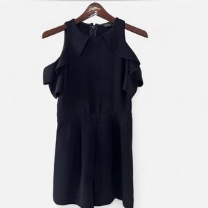 Topshop Black Ruffle Mini Romper